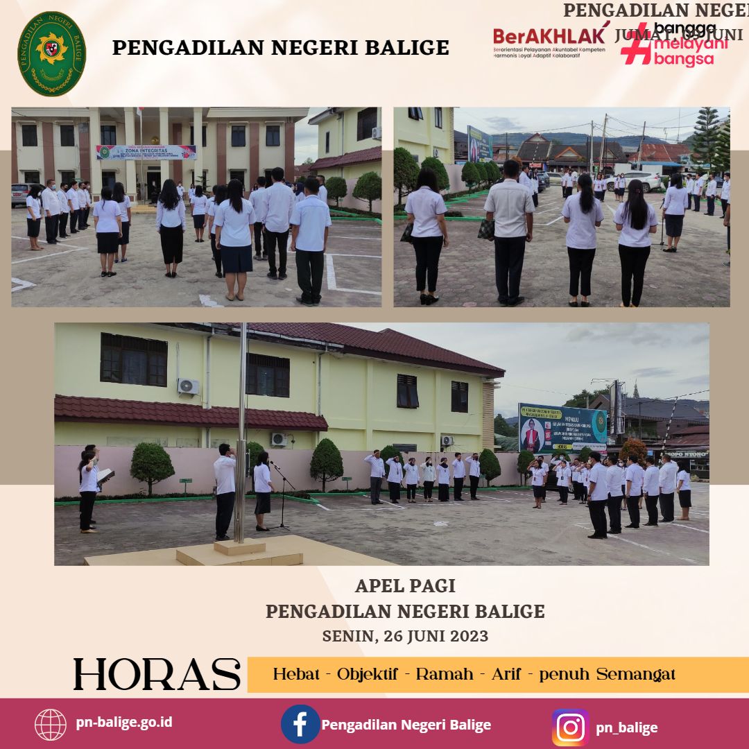 APEL PAGI PN BALIGE PADA HARI SENIN 26 JUNI 2023 APEL PAGI PN BALIGE PADA HARI SENIN 26 JUNI 2023
